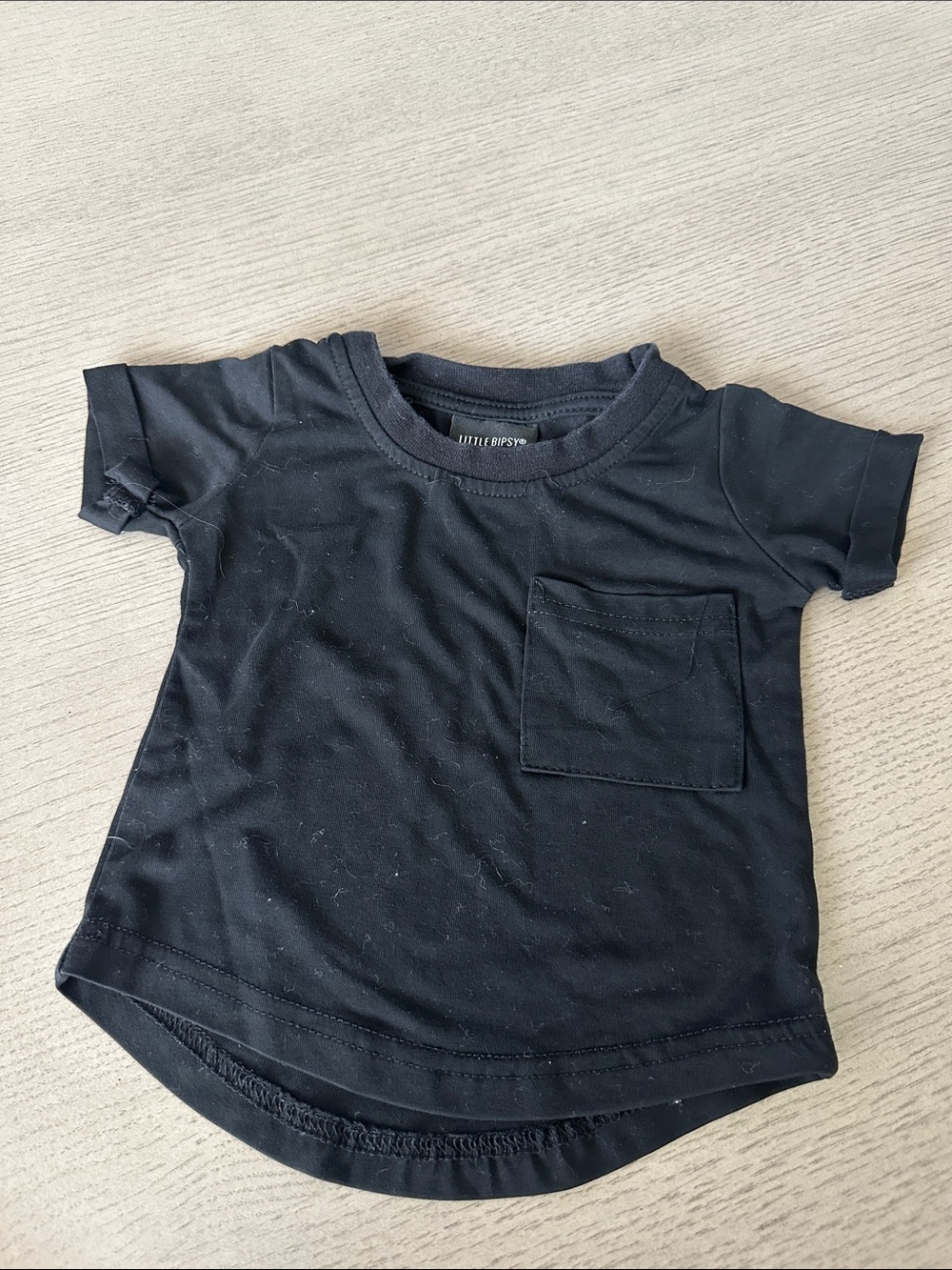 Little Bipsy Black Short Sleeve Pocket Tee for Kids